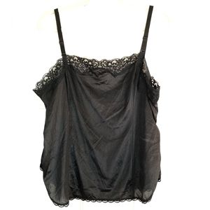 Vintage Black Slip Camisole Slip Tank top Lace